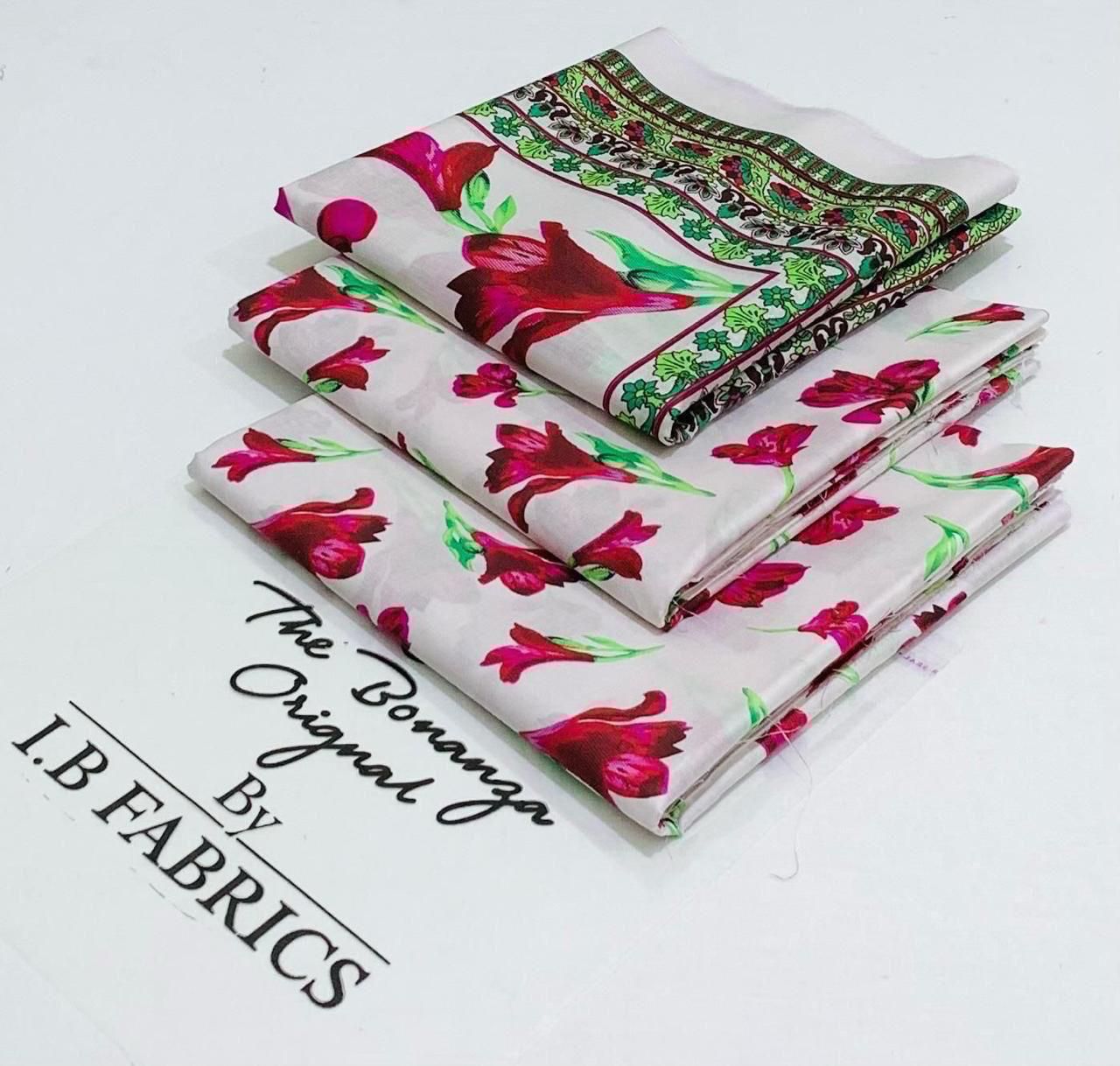 ✨printed lawn 3 piece unstitch suit ✨