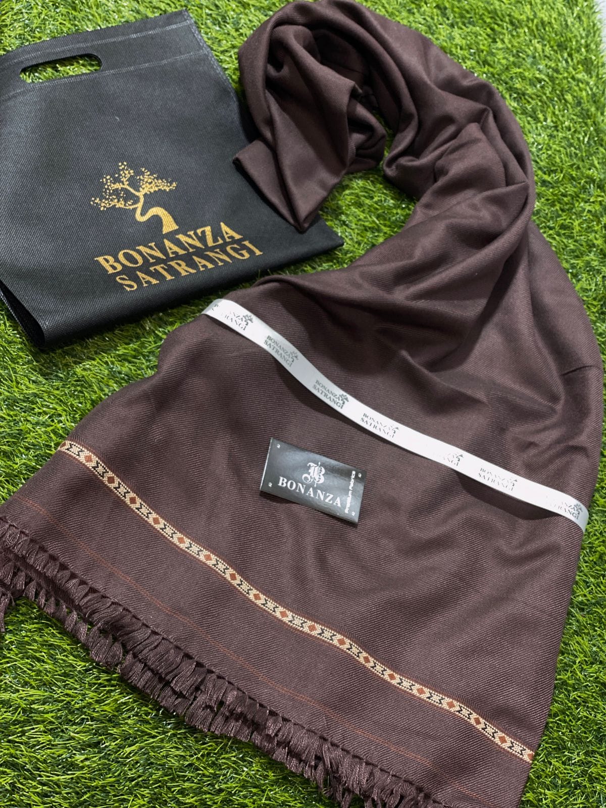 Bonanza satrangi Mens winter shawl mehroon