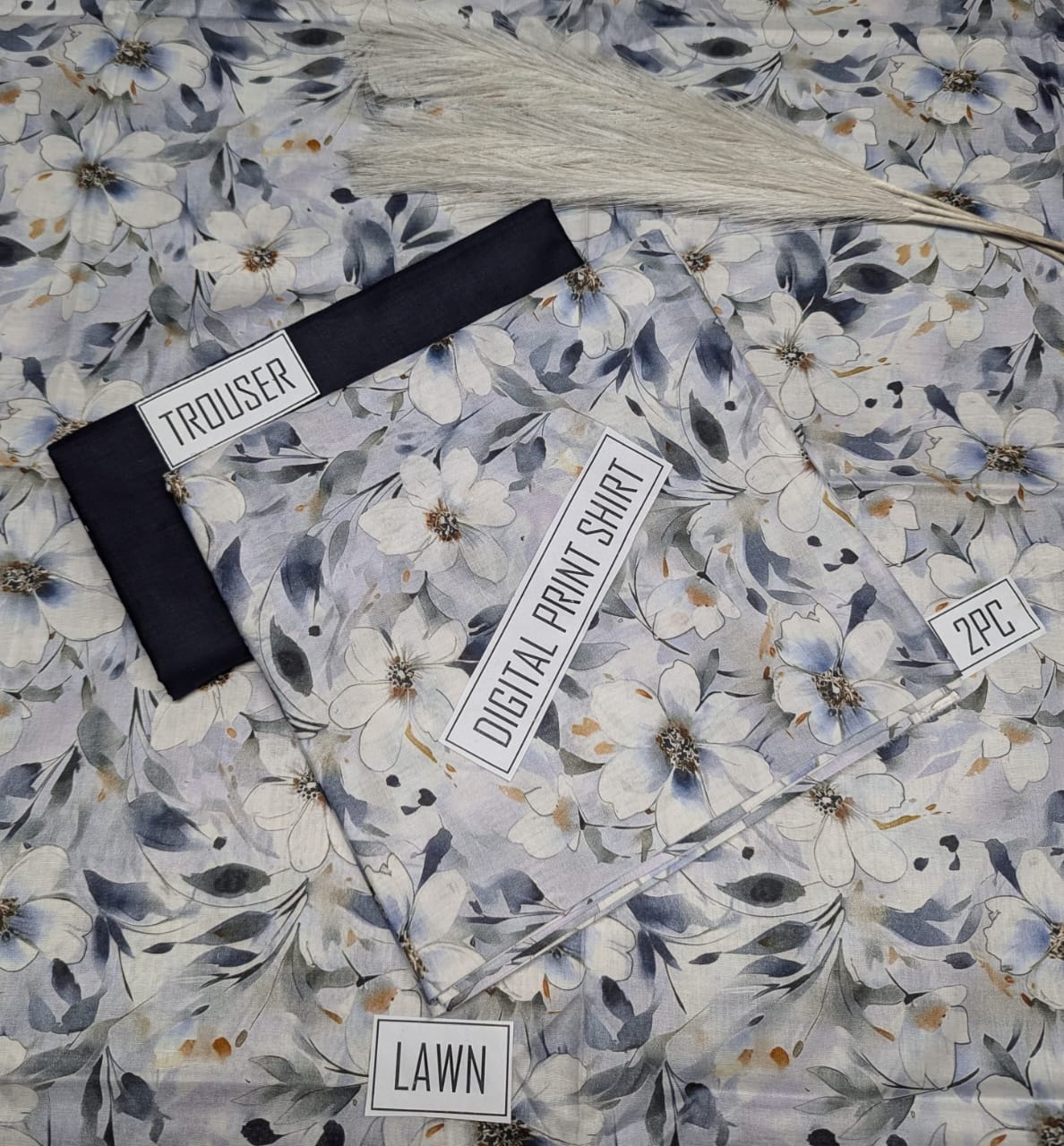 Printed lawn 2 piece unstitched suit